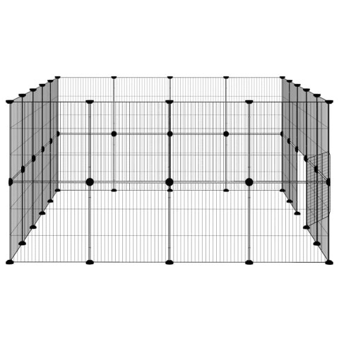 KLATKA DLA ZWIERZĄT Z BRAMKĄ 36 PANELI CZARNA 35X35CM STAL