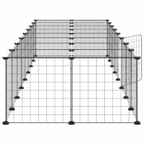 KLATKA DLA ZWIERZĄT Z BRAMKĄ 36 PANELI CZARNA 35X35CM STAL