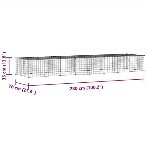 KLATKA DLA ZWIERZĄT Z BRAMKĄ 36 PANELI CZARNA 35X35CM STAL