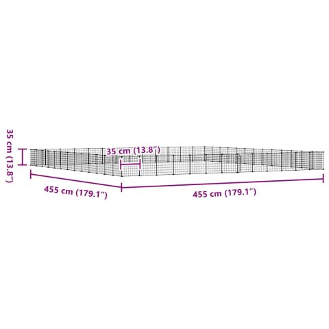 KLATKA DLA ZWIERZĄT Z BRAMKĄ 52 PANELE CZARNA 35X35CM STAL