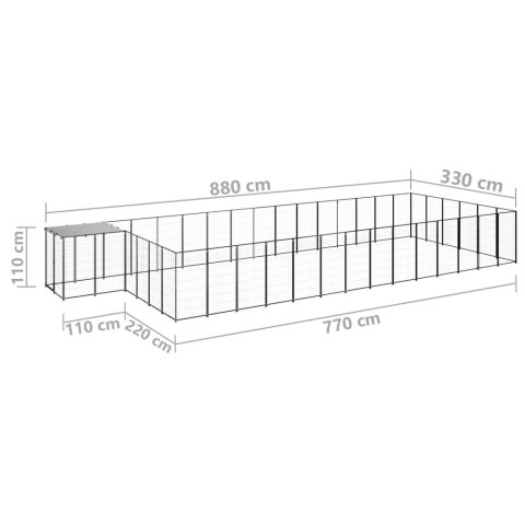 KOJEC DLA PSA CZARNY 22,62M² STALOWY