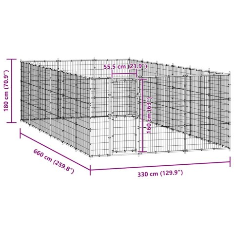 KOJEC ZEWNĘTRZNY DLA PSA STALOWY TRWAŁY BEZPIECZNY 21,78M²