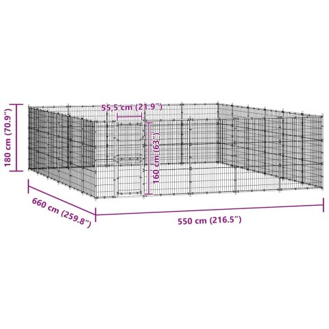 KOJEC ZEWNĘTRZNY DLA PSA STALOWY TRWAŁY BEZPIECZNY 36,3M²