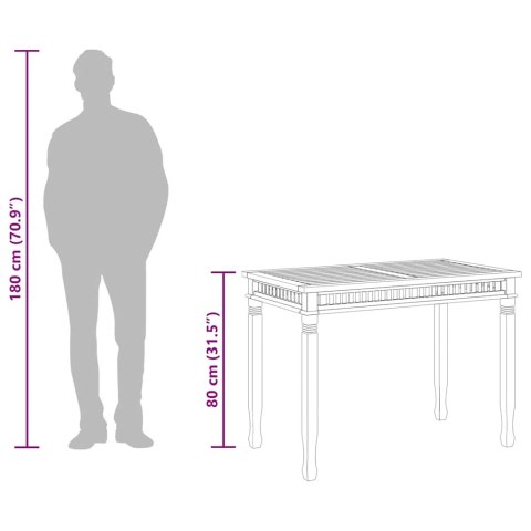 STÓŁ OGRODOWY 110X65X80CM LITE DREWNO TEKOWE