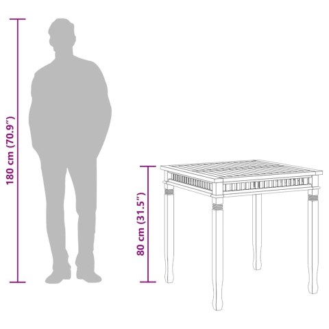 STÓŁ OGRODOWY 80X80X80CM LITE DREWNO TEKOWE