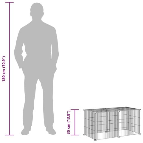 KLATKA DLA ZWIERZĄT 8 PANELI CZARNA 35X35CM STALOWA