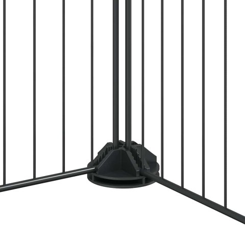 KLATKA DLA ZWIERZĄT Z BRAMKĄ 12 PANELI CZARNA 35X35CM STAL