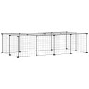 KLATKA DLA ZWIERZĄT Z BRAMKĄ 20 PANELI CZARNA 35X35CM STAL