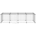 KLATKA DLA ZWIERZĄT Z BRAMKĄ 20 PANELI CZARNA 35X35CM STAL