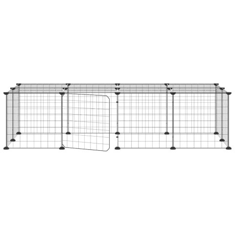 KLATKA DLA ZWIERZĄT Z BRAMKĄ 20 PANELI CZARNA 35X35CM STAL