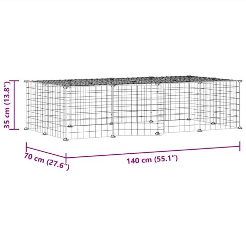 KLATKA DLA ZWIERZĄT Z BRAMKĄ 20 PANELI CZARNA 35X35CM STAL