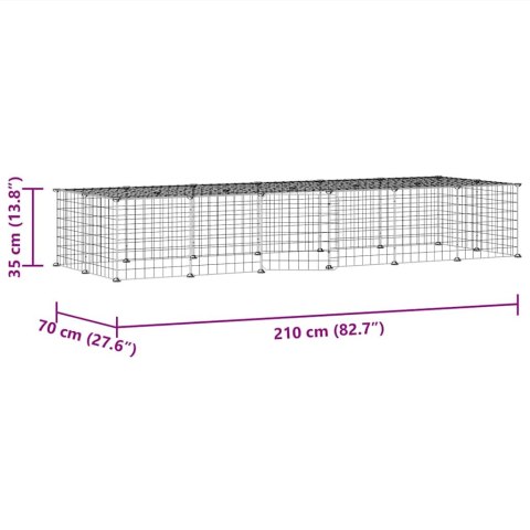 KLATKA DLA ZWIERZĄT Z BRAMKĄ 28 PANELI CZARNA 35X35CM STAL