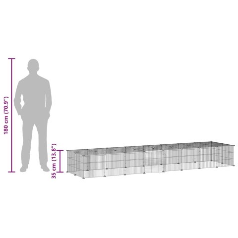 KLATKA DLA ZWIERZĄT Z BRAMKĄ 36 PANELI CZARNA 35X35CM STAL