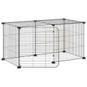 KLATKA DLA ZWIERZĄT Z BRAMKĄ 8 PANELI CZARNA 35X35CM STAL
