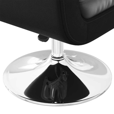 KRZESŁO BAROWE CZARNE SZTUCZNA SKÓRA