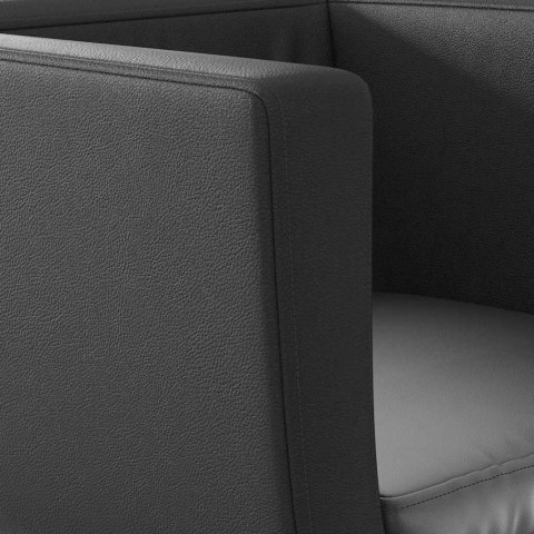 KRZESŁO BAROWE CZARNE SZTUCZNA SKÓRA