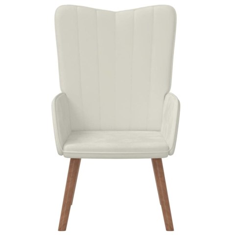 VidaXL Fotel, kremowy, tapicerowany aksamitem