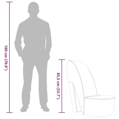 FOTEL W KSZTAŁCIE BUTA NA OBCASIE CZERWONY AKSAMITNY