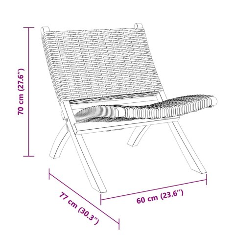 KRZESŁO SZARE NATURALNY RATTAN KUBU I LITE DREWNO MAHONIOWE