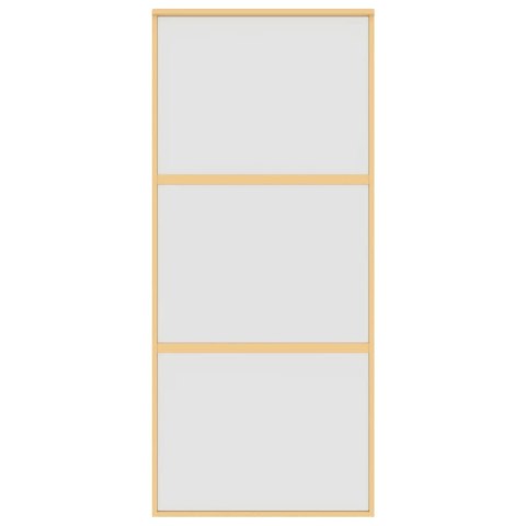 DRZWI PRZESUWNE ZŁOTE 90X205CM MROŻONE SZKŁO ESG ALUMINIUM
