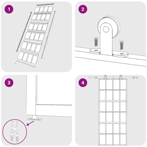 VidaXL Drzwi przesuwne, złote, 90x205 cm, mrożone szkło ESG, aluminium