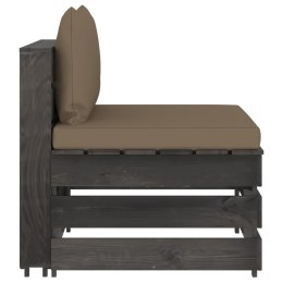 VidaXL Moduł sofy środkowej z poduszkami, impregnowane drewno