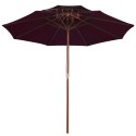 VidaXL Parasol ogrodowy z dwupoziomową czaszą, bordowy, 270 cm