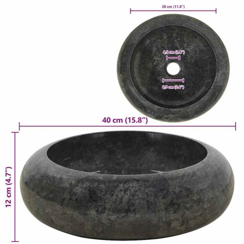 UMYWALKA 40X 12CM MARMUROWA CZARNA