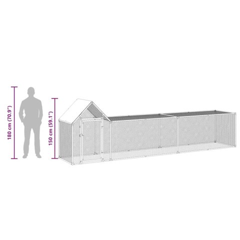 WOLIERA DLA KUR 5X1X1,5M GALWANIZOWANA STAL