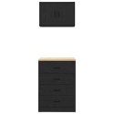 VidaXL Garażowe szafki 2 szt. Czarne drewno klejone