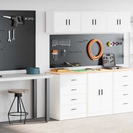 VidaXL Szafki garażowe 2 szt. Białe drewno klejone