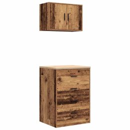 VidaXL Szafki garażowe 2 szt. Stare drewno Drewno klejone
