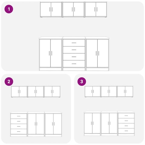 SZAFKI GARAŻOWE 6 SZT. CZARNE DREWNO KLEJONE