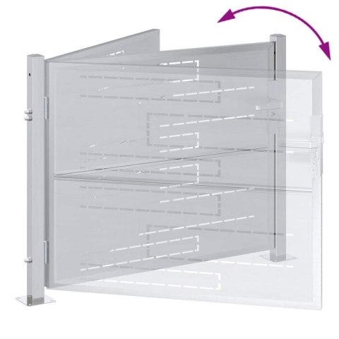 BRAMA OGRODOWA Z BLOKADĄ SREBRNY 85X70CM STAL NIERDZEWNA