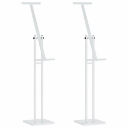 VidaXL Stoiska na targi 2 pcs Biały 26,5 x 26,5 x 127 cm Żelazo
