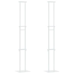 VidaXL Stoiska na targi 2 pcs Biały 30 x 24 x 208 cm Żelazo