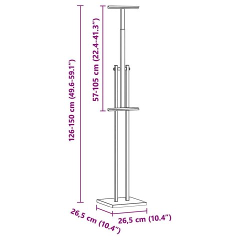 VidaXL Stoiska na targi 2 pcs Czarny 26,5 x 26,5 x 127 cm Żelazo