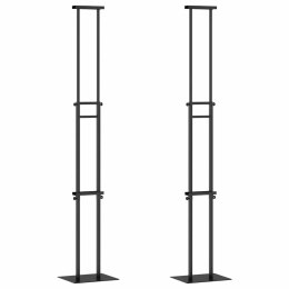 VidaXL Stoiska na targi 2 pcs Czarny 30 x 24 x 208 cm Żelazo