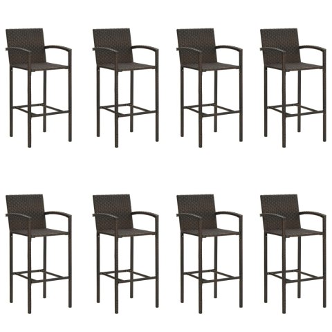 VidaXL 9-cz. zestaw mebli barowych do ogrodu, brązowy