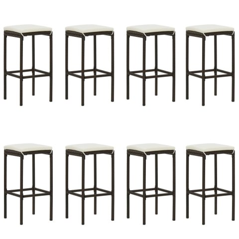 VidaXL 9-cz. zestaw mebli barowych do ogrodu, z poduszkami, brązowy