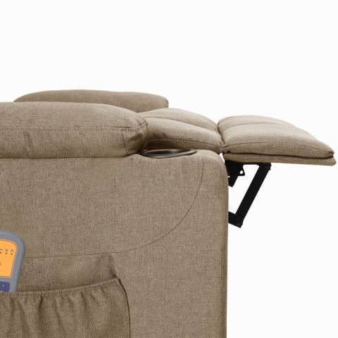 ELEKTRYCZNY FOTEL MASUJĄCY TAUPE TKANINA