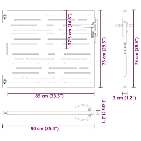 FURTKA OGRODOWA 85X75CM STAL KORTENOWSKA MOTYW PROSTOKĄTÓW