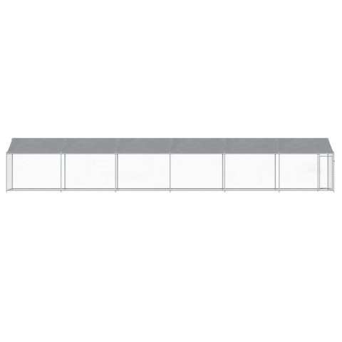 KLATKA DLA PSA Z DACHEM I DRZWIAMI SZARA 12X2X2M STAL