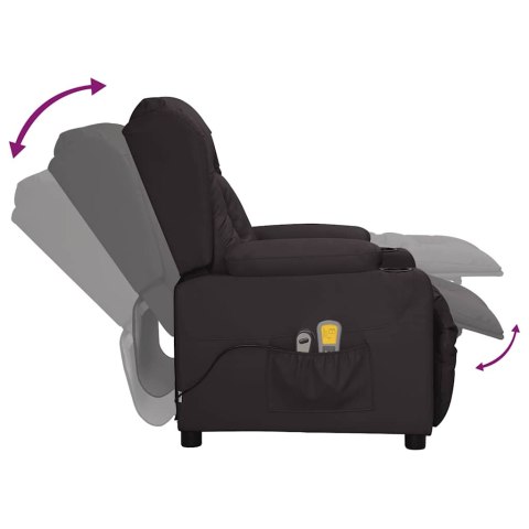 ELEKTRYCZNY FOTEL MASUJĄCY CZARNY SZTUCZNA SKÓRA