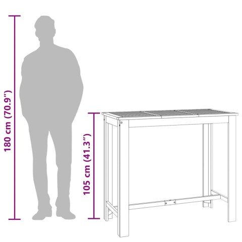 OGRODOWY STOLIK BAROWY 120X60X105CM LITE DREWNO AKACJOWE