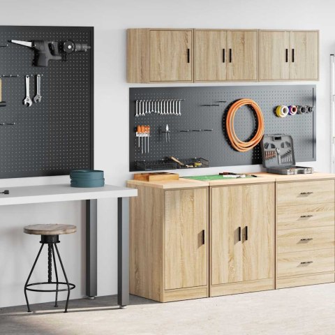 SZAFKI GARAŻOWE 2 SZT. DĄB SONOMA DREWNO KLEJONE