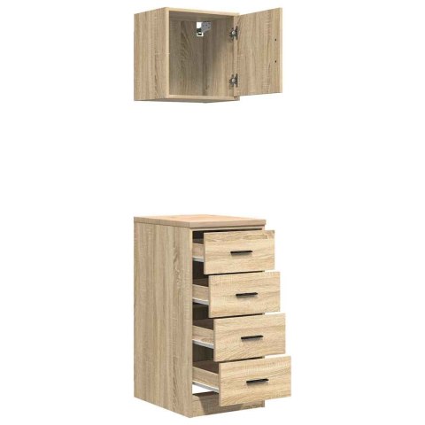 VidaXL Szafki garażowe 2 szt. Dąb Sonoma Drewno klejone