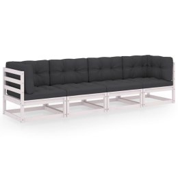 4-OSOBOWA SOFA OGRODOWA Z PODUSZKAMI DREWNO SOSNOWE