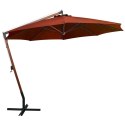 PARASOL OGRODOWY NA JODŁOWYM SŁUPKU TERAKOTA 35X29 M