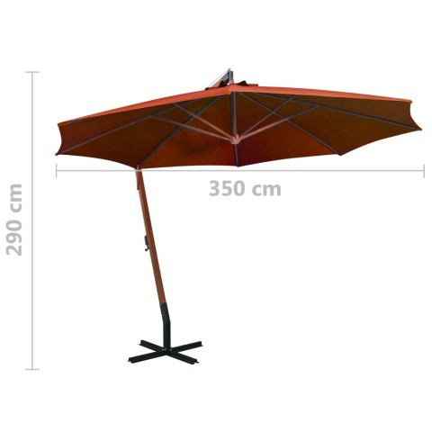 PARASOL OGRODOWY NA JODŁOWYM SŁUPKU TERAKOTA 35X29M